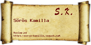 Sörös Kamilla névjegykártya